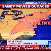 Ein Bild des Weather Channel zu möglichen Stromausfällen